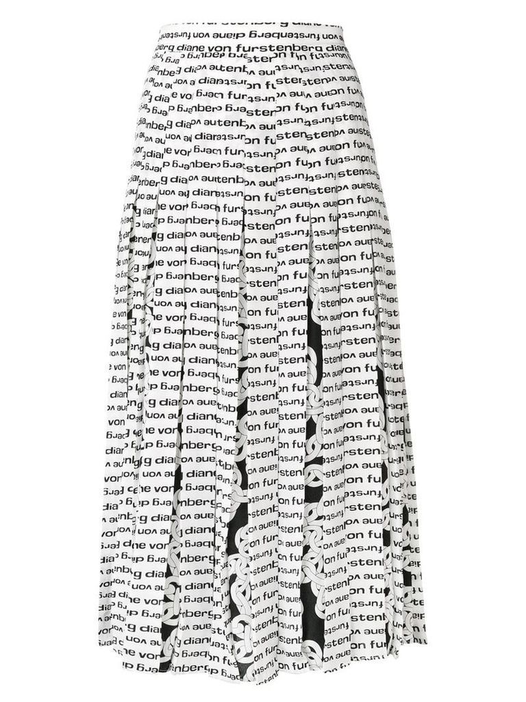 DVF Diane von Furstenberg printed pleated skirt - White