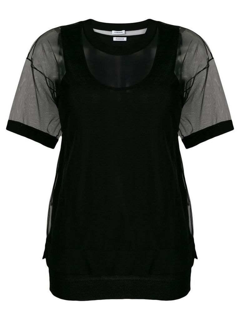 P.A.R.O.S.H. oversized tulle T-shirt - Black