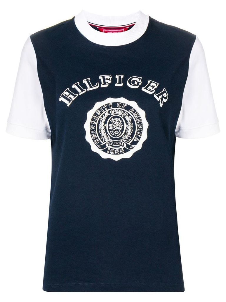 Hilfiger Collection contrast sleeve logo T-shirt - Blue
