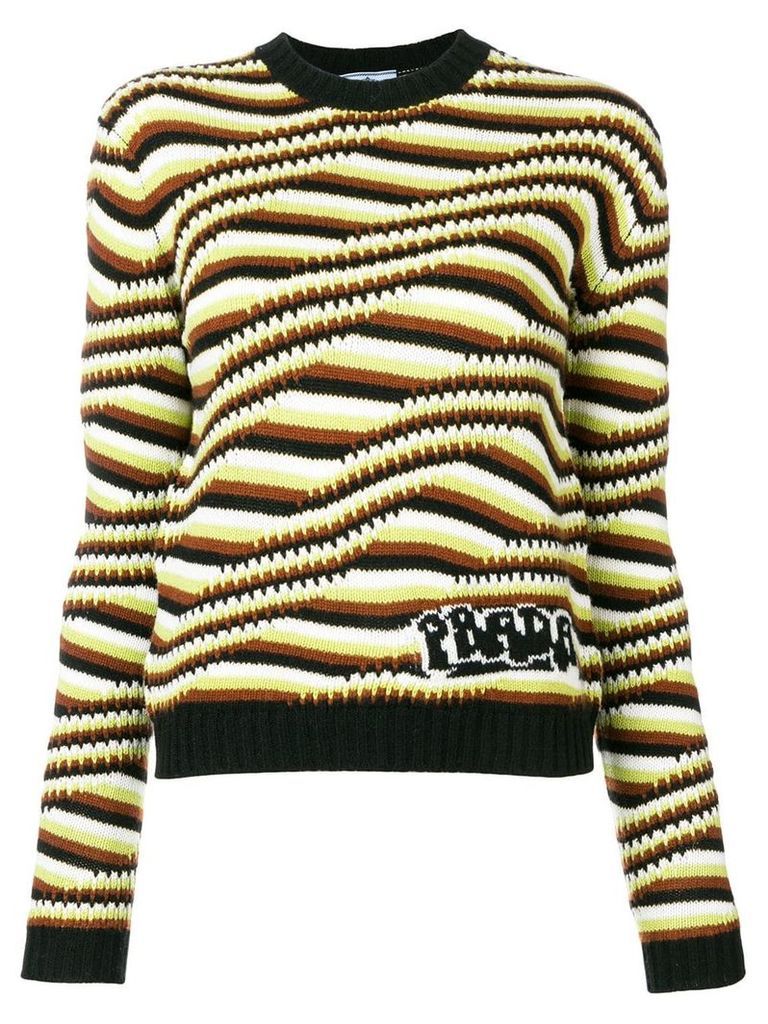Prada optical stripe sweater - Brown