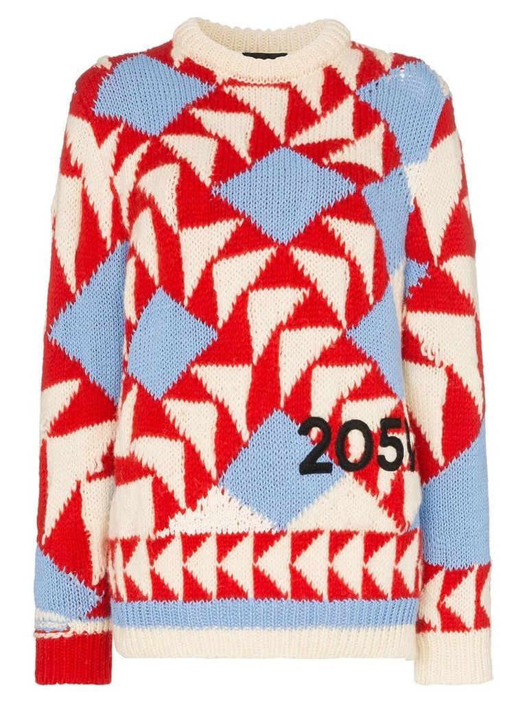 Calvin Klein 205W39nyc geometric knit long sleeve sweater -