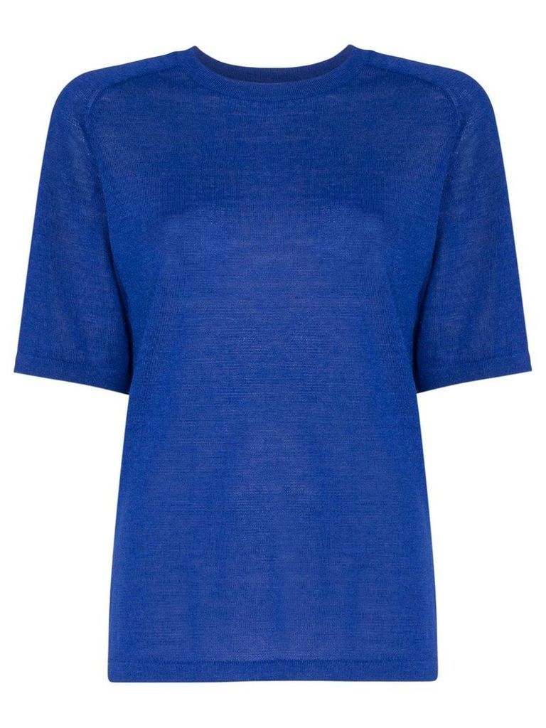 Carcel Uni Short Sleeve alpaca wool T-shirt - Blue