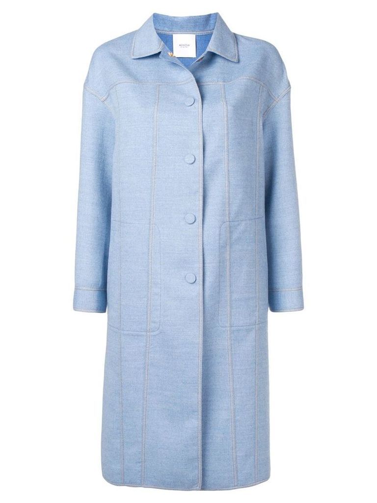 Agnona single-breasted fitted coat - Blue