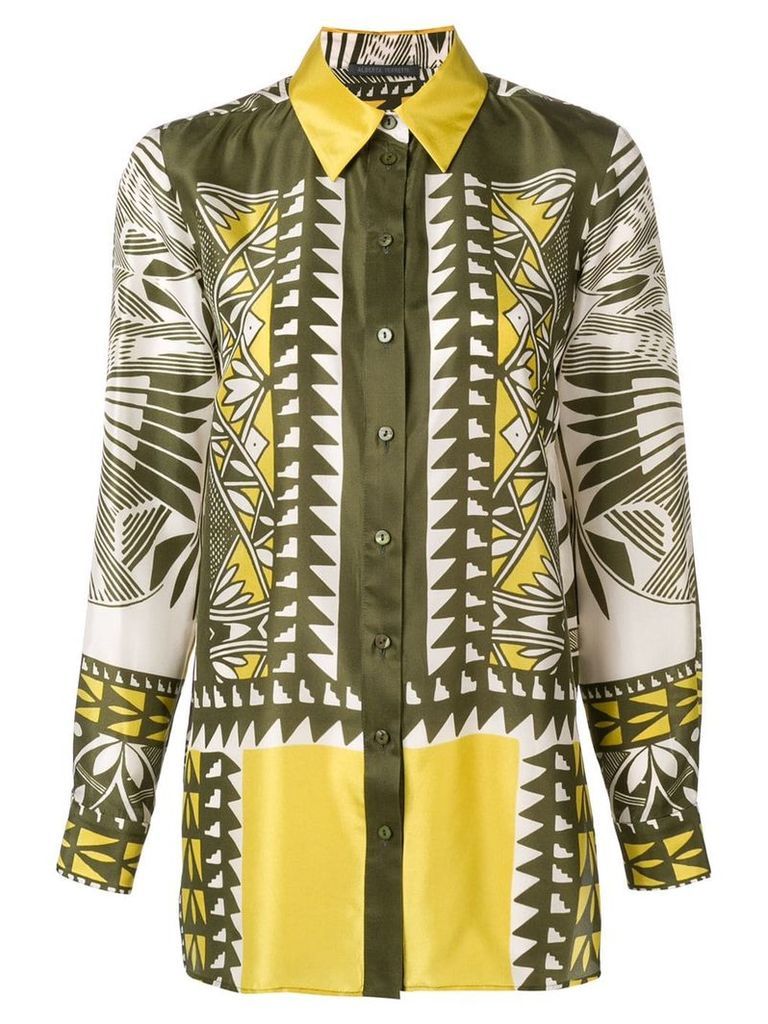 Alberta Ferretti multi-pattern print shirt - Yellow