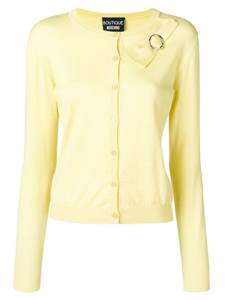 Boutique Moschino classic cardigan with bow detail - Yellow