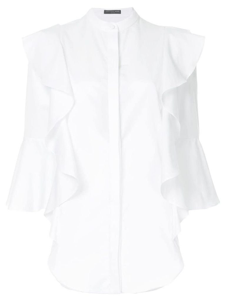 Alexander McQueen ruffle trim shirt - White