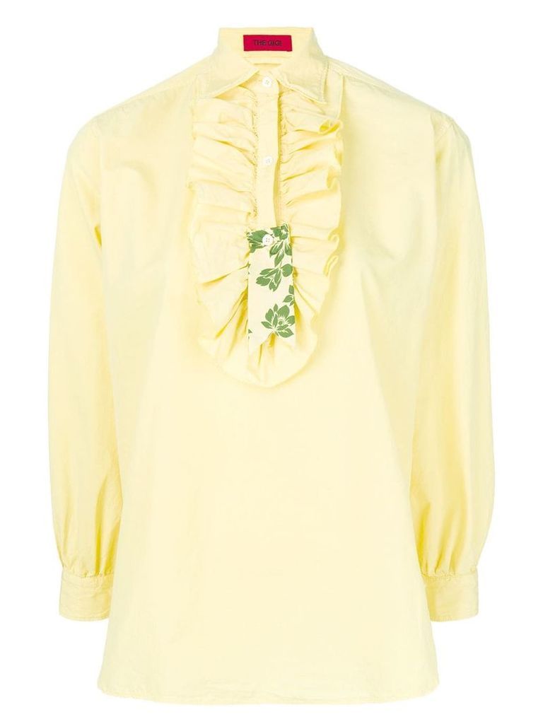 The Gigi ruffle bib shirt - Yellow