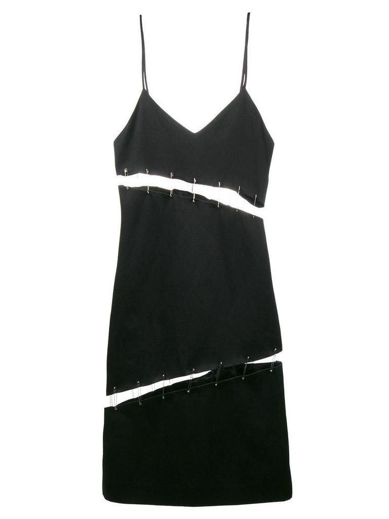 Beau Souci cutout safety pin slip dress - Black