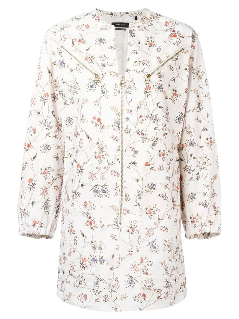 Isabel Marant Telka floral shirt dress - White