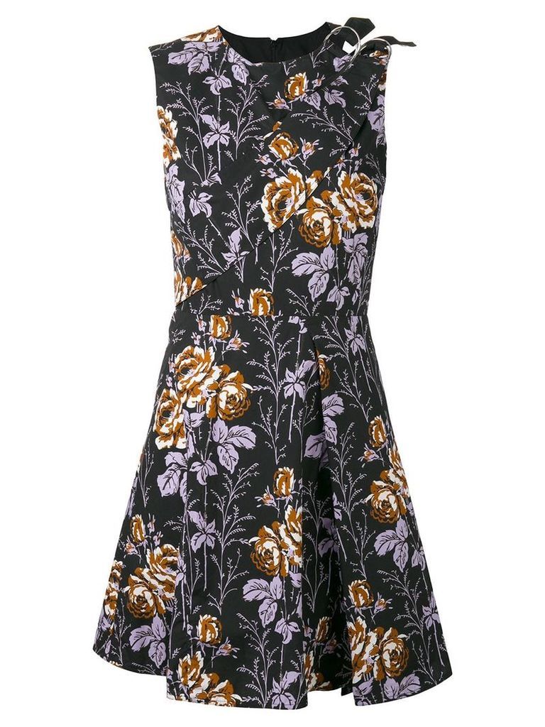 Victoria Beckham floral flared dress - Black