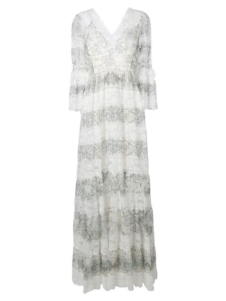 Etro long lace dress - White