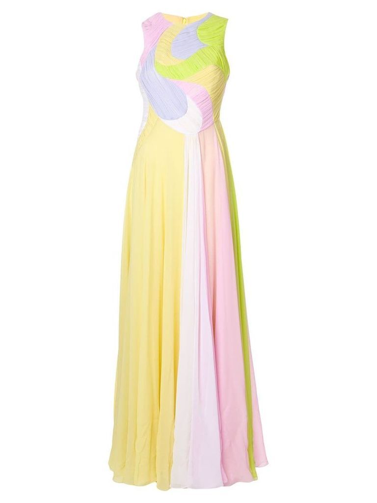 Emilio Pucci colour block long gown - Yellow