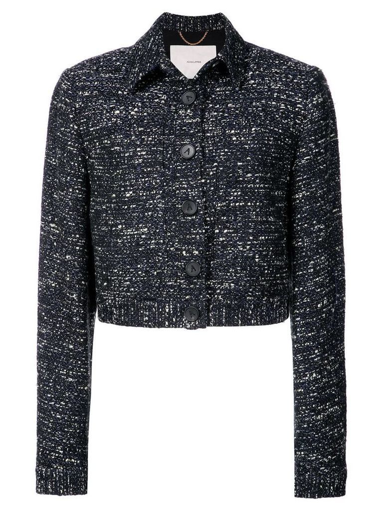 Adam Lippes cropped tweed jacket - Blue