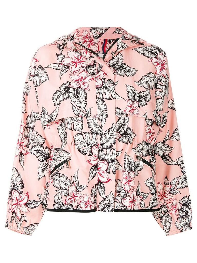 Moncler floral printed bomber jacket - PINK