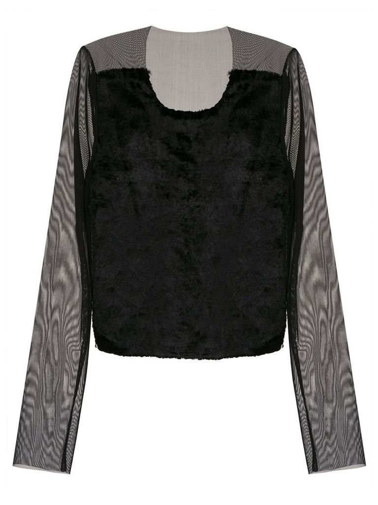 Gloria Coelho tulle cropped blouse - Black