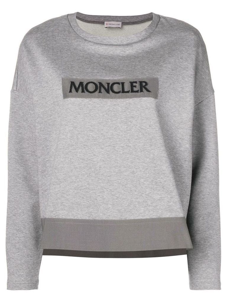 Moncler logo patch sweater - Grey