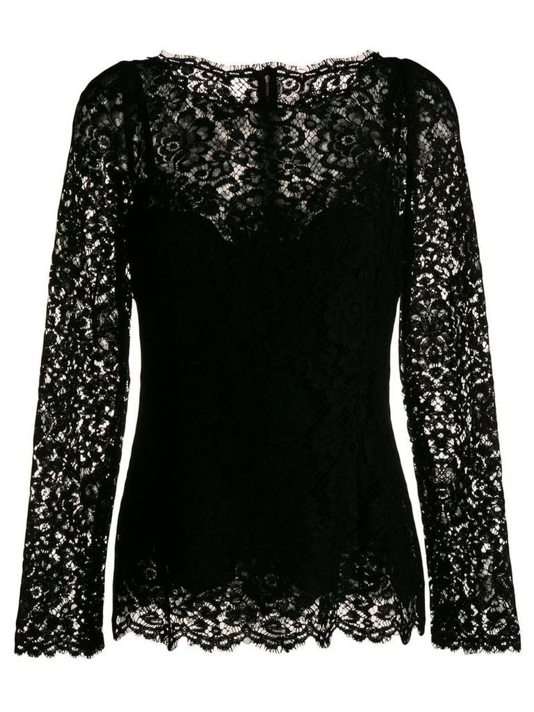 Dolce & Gabbana long-sleeved lace blouse - Black