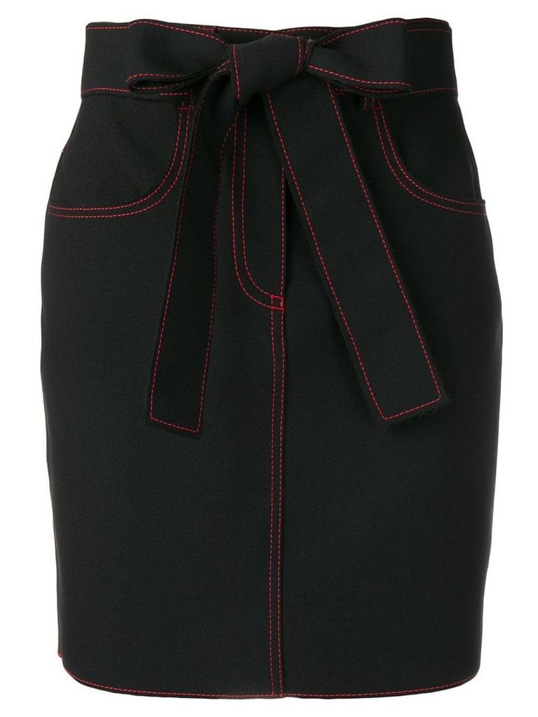 MSGM contrast stitch mini skirt - Black