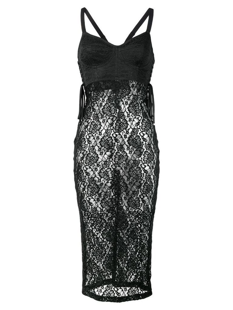 Dolce & Gabbana lace-layered cami-dress - Black
