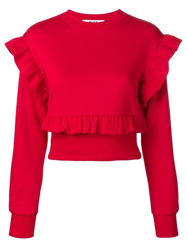 MSGM frill trim sweatshirt - Red