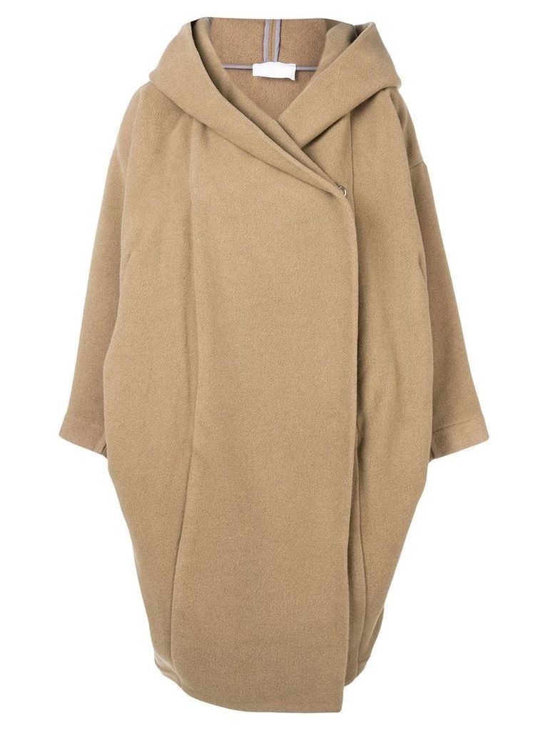 Reality Studio oversized hooded coat - Neutrals