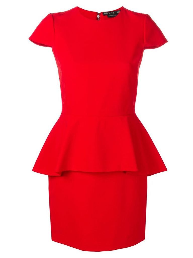 Alice+Olivia peplum fitted dress - Red