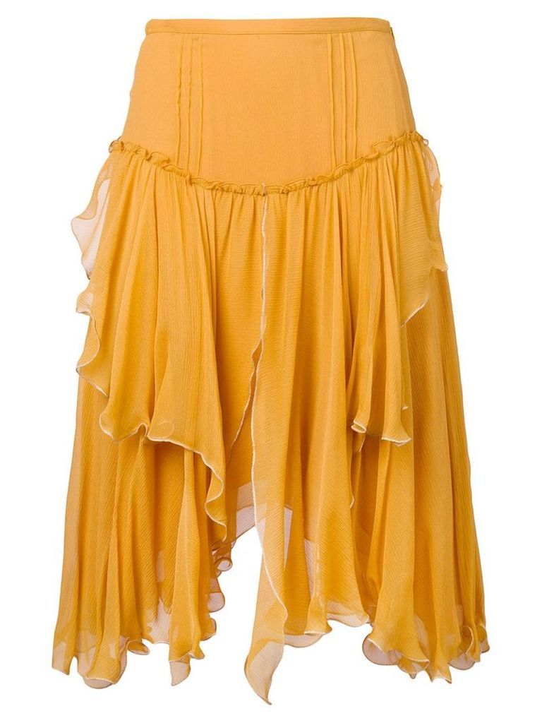 See By Chloé asymmetric draped skirt - Yellow