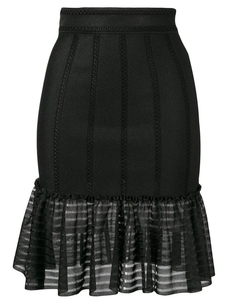Alexander McQueen sheer panel skirt - Black