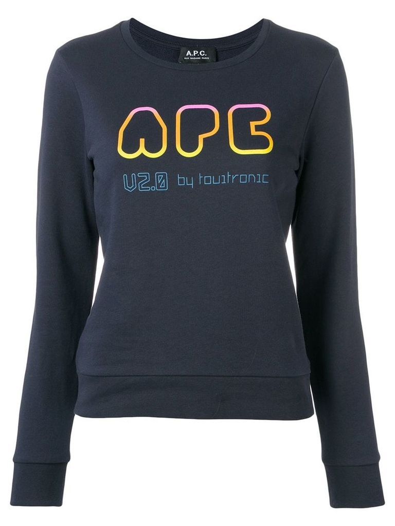 A.P.C. logo patch sweater - Blue