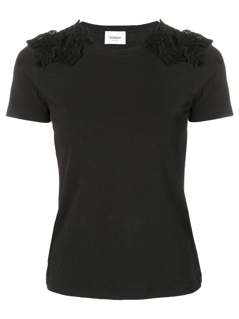 Dondup lace-detail fitted T-shirt - Black