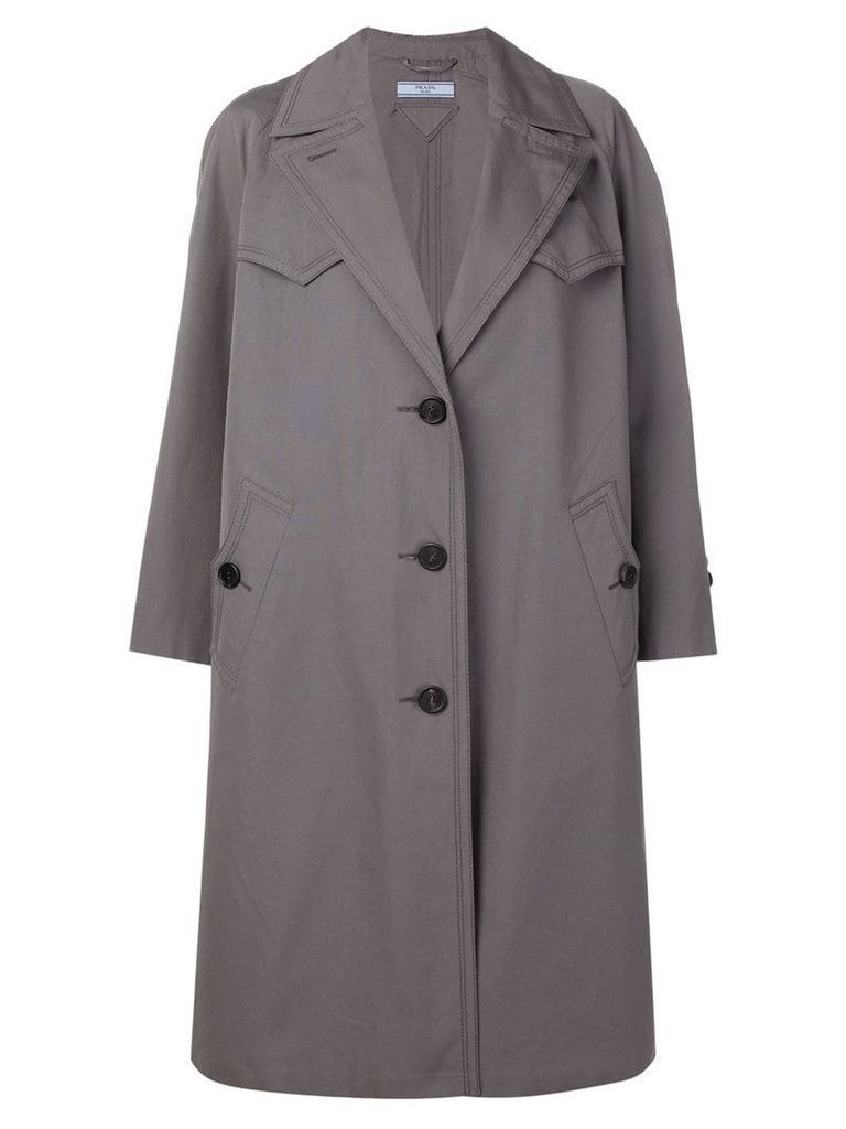Prada single-breasted reversible coat - Grey