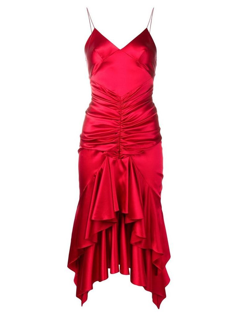 Alexandre Vauthier ruffle slip dress - Red