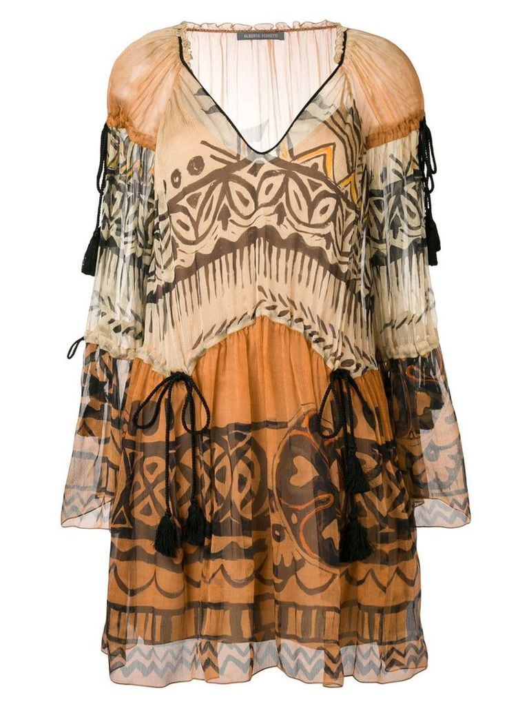 Alberta Ferretti printed dress - Brown