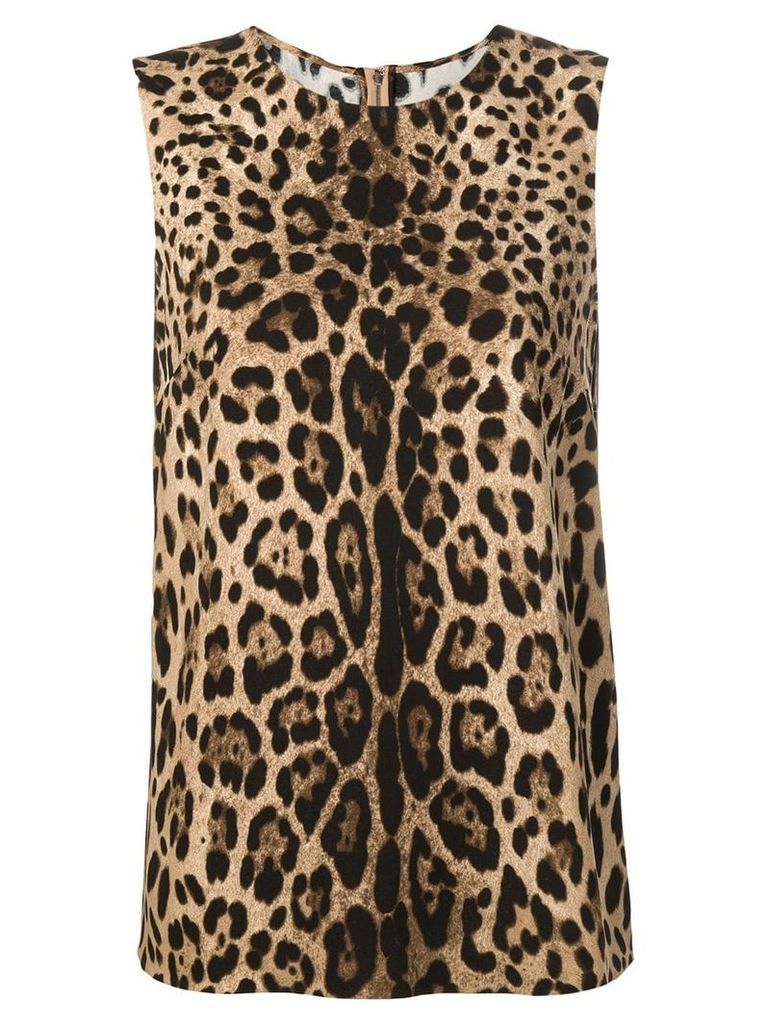 Dolce & Gabbana leopard-print top - Brown