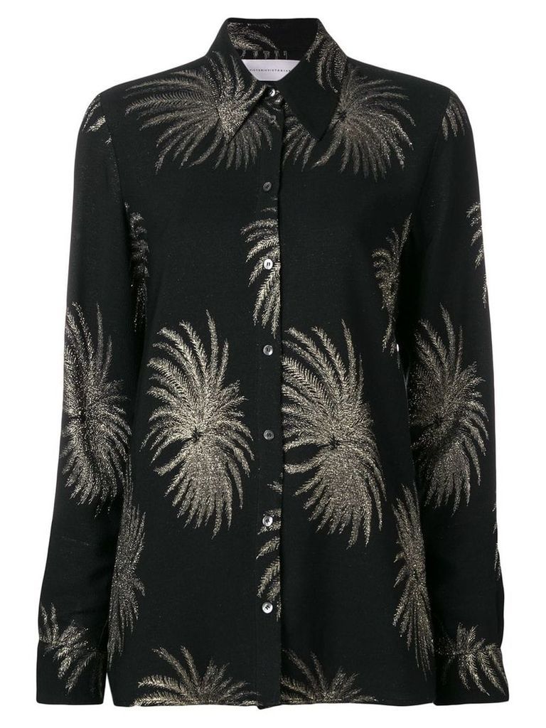 Victoria Victoria Beckham palm tree shirt - Black