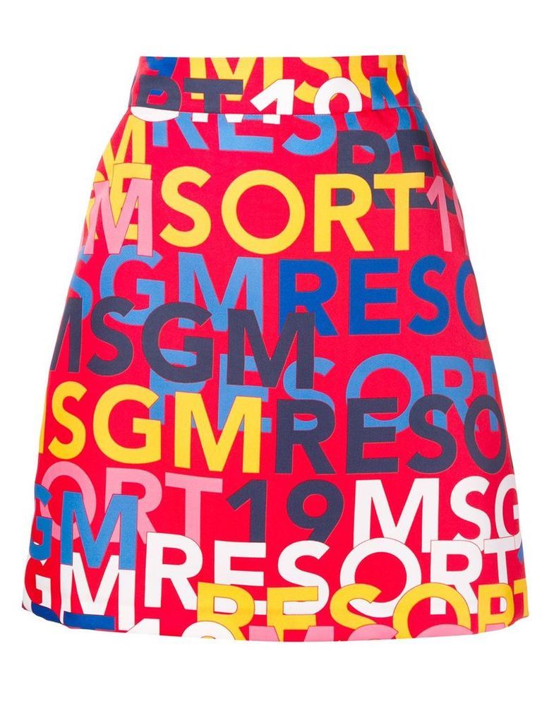 MSGM logo print mini skirt - Red