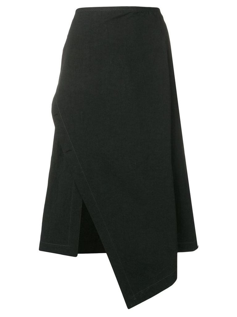 Lemaire asymmetric wrap skirt - Black