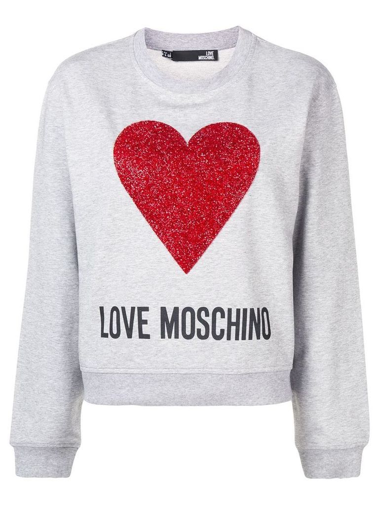 Love Moschino tinsel heart logo sweatshirt - Grey