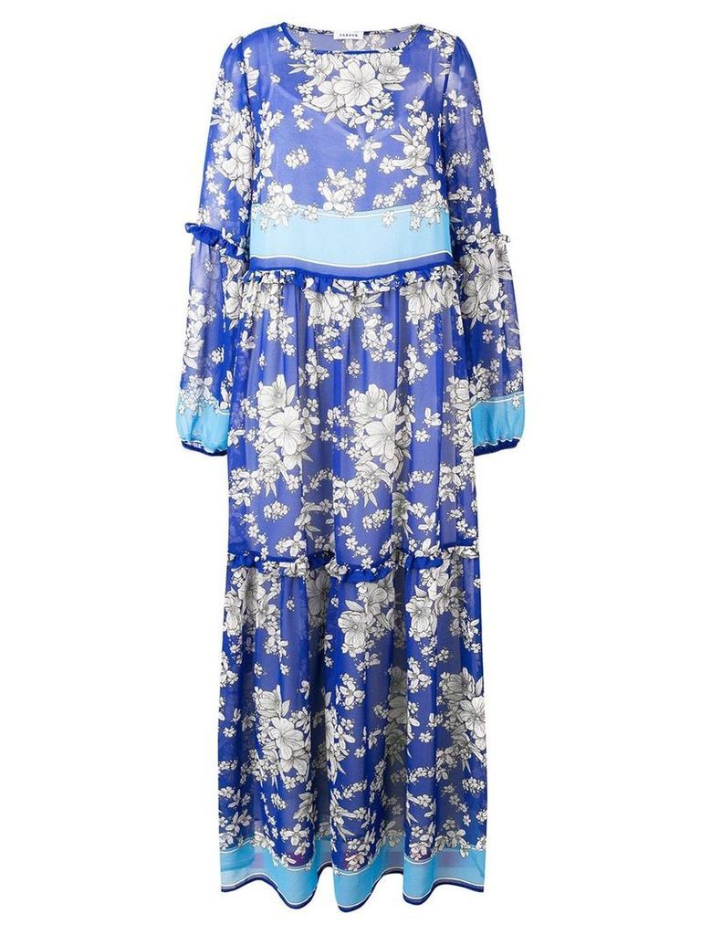 P.A.R.O.S.H. floral print tiered maxi dress - Blue