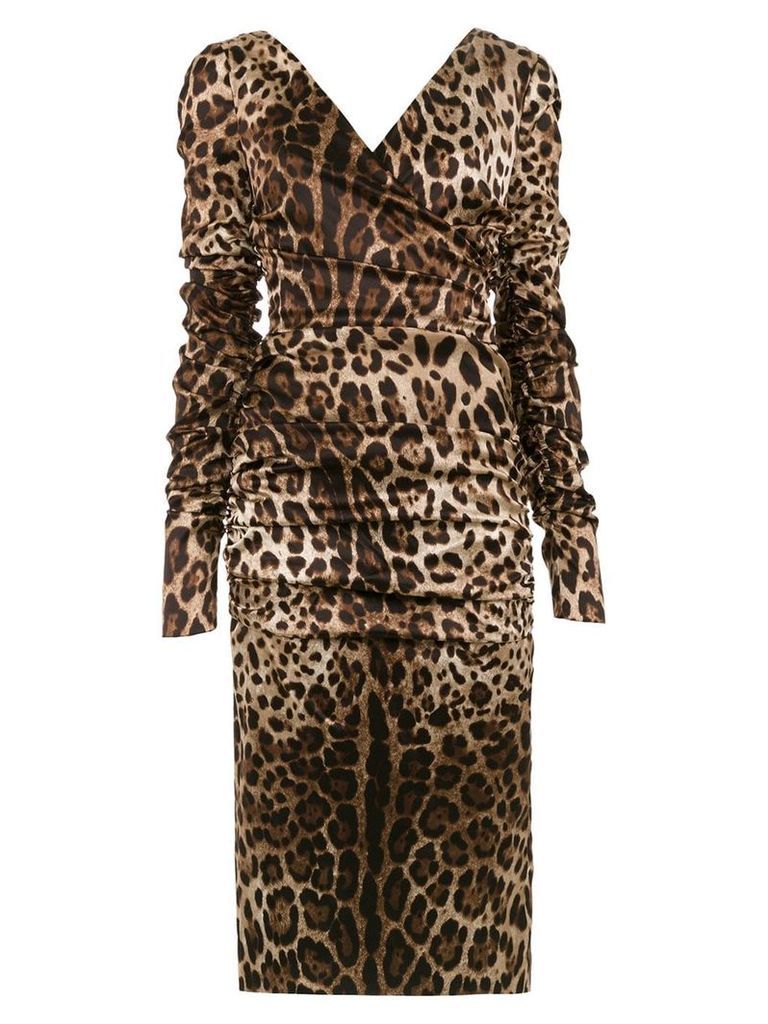 Dolce & Gabbana leopard print dress - Brown