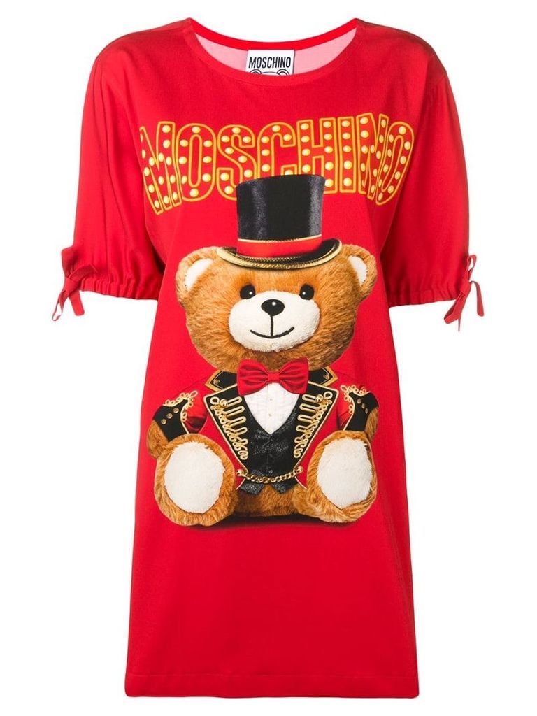 Moschino Circus Teddy Bear T-shirt dress - Red
