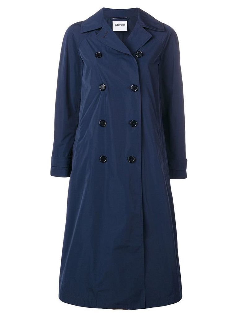 Aspesi double-breasted trench coat - Blue