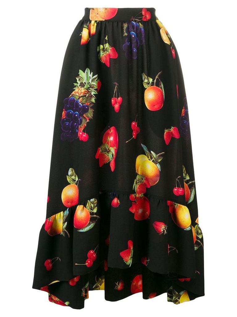 MSGM fruit print midi skirt - Black