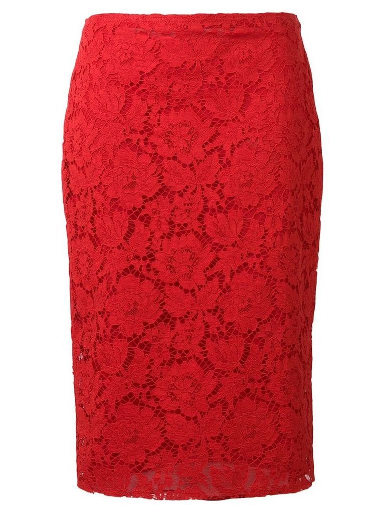 Valentino lace pencil skirt - Red