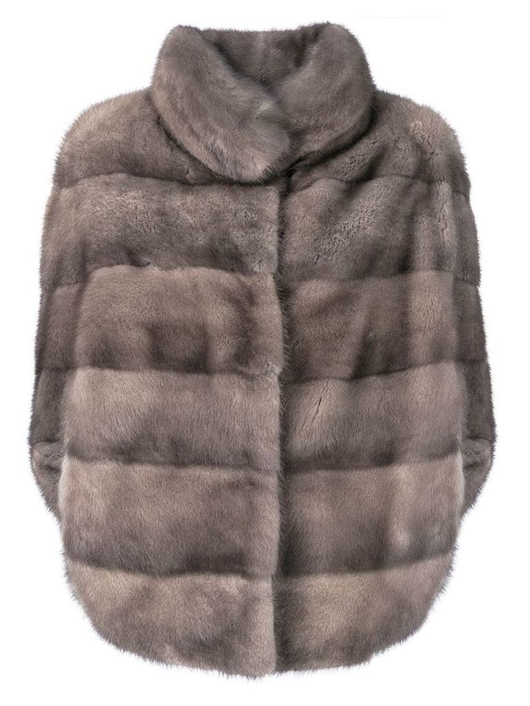 Liska Romea slit sleeves fur jacket - Grey