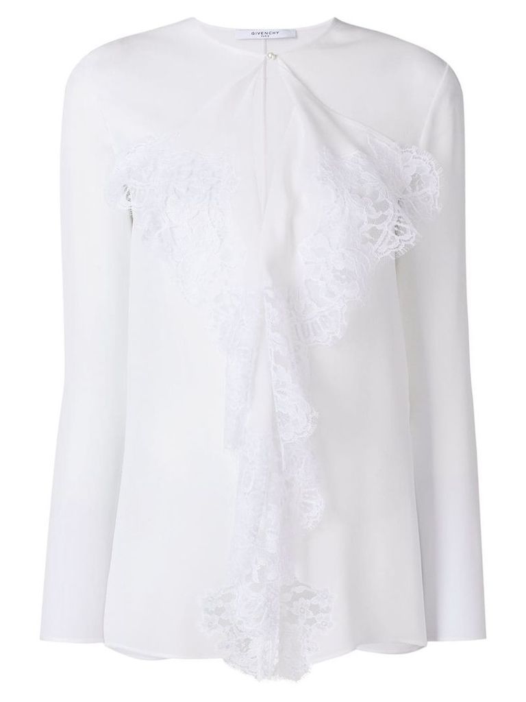 Givenchy lace trim blouse - White