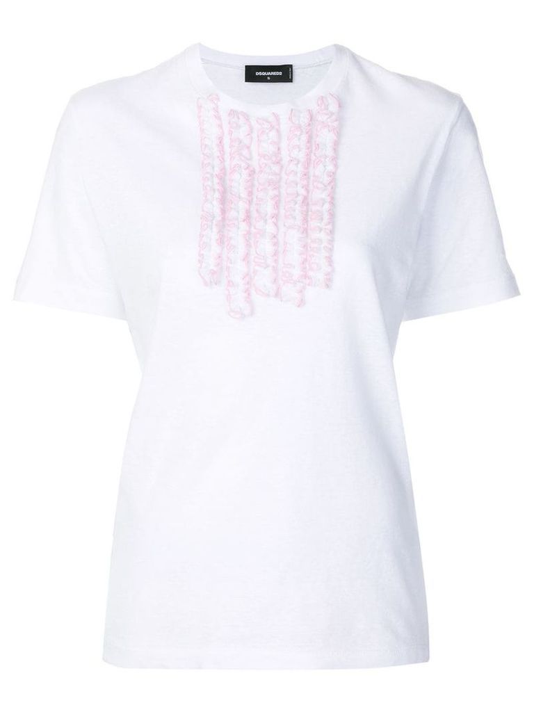 Dsquared2 ruffle trimmed T-shirt - White