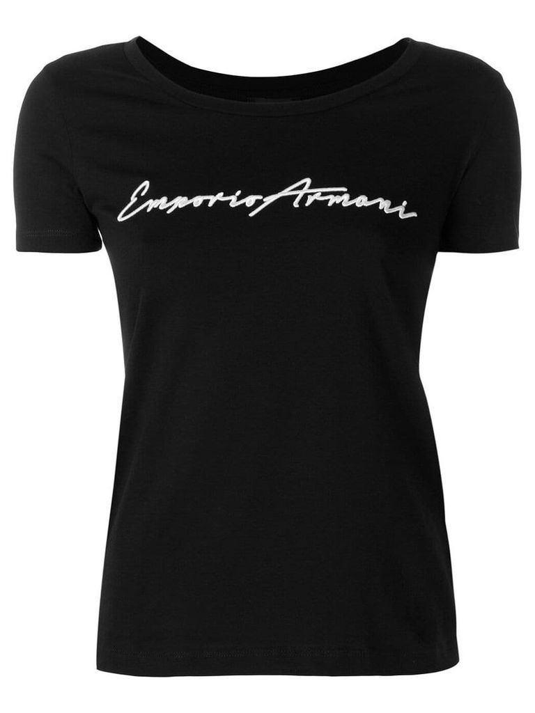 Emporio Armani cropped logo T-shirt - Black