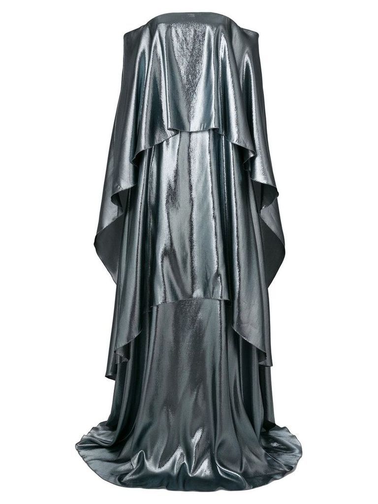 Alberta Ferretti layered off-shoulder gown - Metallic