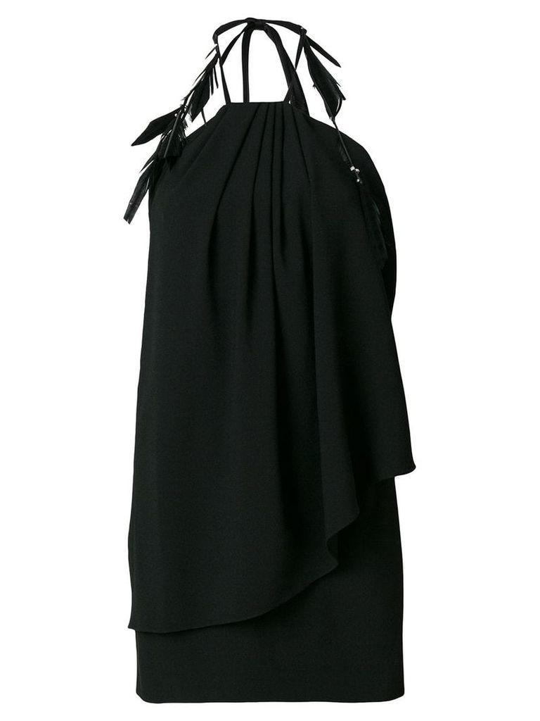 Saint Laurent draped halter mini dress - Black